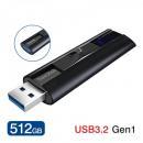 USBメモリ 512GB SanDisk サンディスク  ExtremePro USB3.2 Gen1 R:420MB/s W380MB/s スライド式 アルミ筐体SDCZ880-512G-G46 海外パッケージ 送料無料