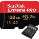 microSDXC 128GB SanDisk Extreme PRO V30 A2 R:200MB/s W:90MB/s UHS-I U3 Class10 SD変換アダプター付 SDSQXCD-128G-GN6MA海外パッケージ