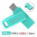 USBメモリー64GB SanDisk USB3.1 Gen1-A/Type-C 両コネクタ搭載Ultra Dual Drive Go R:150MB/s 回転式SDDDC3-064G-G46G海外パッケージ