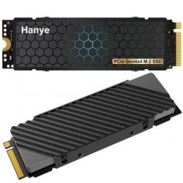 Hanye SSD 1TB PCIe Gen4x4 M.2 NVMe 2280 ヒートシンク搭載 PS5動作確認済み R:7450MB/s W:6700MB/s 3D NAND TLC HE70 国内5年保証