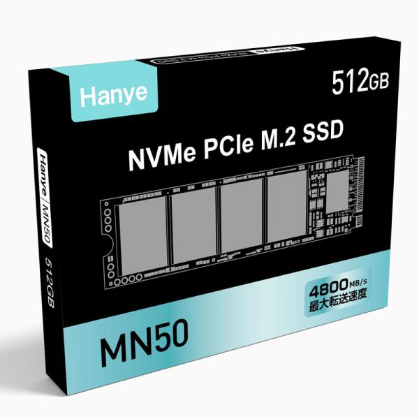 Hanye SSD 512GB PCIe Gen4x4 M.2 NVMe 2280 R:4800MB/s W:2700MB/s  3D NAND TLCMN50 正規代理店品 国内5年保証