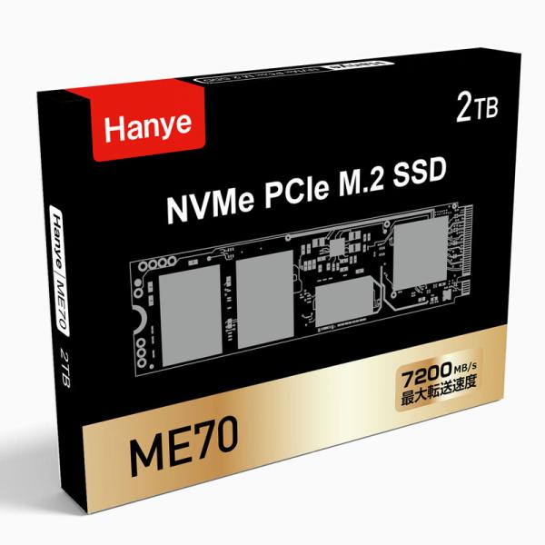 Hanye SSD 2TB PCIe Gen4x4 M.2 NVMe 2280 DRAM R:7200MB/s W:6700MB/s 3D NAND TLC ME70 正規代理店品 国内5年保証