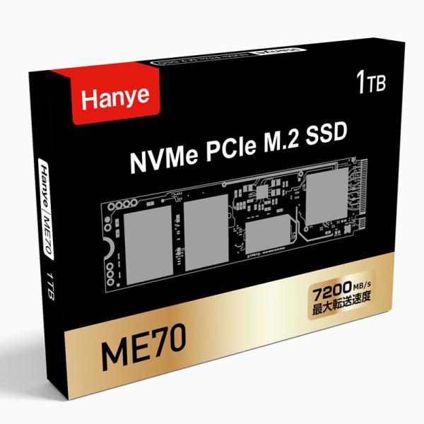 Hanye SSD 1TB PCIe Gen4x4 M.2 NVMe 2280 DRAM R:7200MB/s W:5500MB/s 3D NAND TLC ME70 正規代理店品 国内5年保証