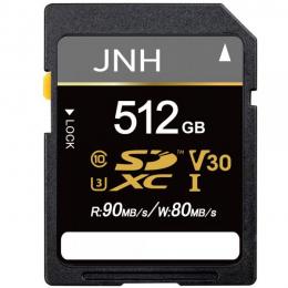 SDカード SDXCカード 512GB JNHブランド 超高速R:90MB/s W:80MB/s Class10 UHS-I U3 V30対応 4K Ultra HD【国内正規品5年保証】