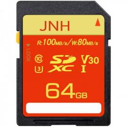 SDカード SDXCカード 64GB JNHブランド 超高速R:100MB/s W:80MB/s Class10 UHS-I U3 V30対応 4K Ultra HD 国内正規品5年保証 送料無料