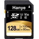 SDXCカード 128GB Hanye 超高速R:100MB/s W:80MB/s Class10 UHS-I U3 V30 4K Ultra HD対応 パッケージ品【V】