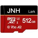 microSDXC 512GB JNHブランド 超高速 R:100MB/S  W:80MB/S  Class10 UHS-I U3 V30 4K Ultra HDアプリ最適化A2対応【I】