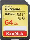SDカード SDXCカード Extreme 64GB UHS-I U3 V30対応 R:150MB/s  Class10 SanDisk サンディスク 海外パッケージ