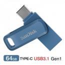 USBメモリー64GB SanDisk USB3.1 Gen1-A/Type-C 両コネクタ搭載Ultra Dual Drive Go R:150MB/s 回転式SDDDC3-064G-G46NB海外パッケージ