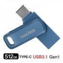 USBメモリー512GB SanDisk USB3.1 Gen1-A/Type-C 両コネクタ搭載Ultra Dual Drive Go R:150MB/s  SDDDC3-512G-G46NB回転式海外パッケージ