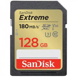 SanDisk Extreme SDXCカード 128GB UHS-I U3 V30 R:180MB/s W:90MB/s 4K Ultra HD対応 SDSDXVA-128G-GNCIN 海外パッケージ品