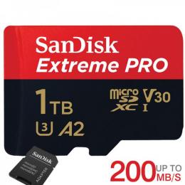microSDXC 1TB SanDisk V30 A2 R:200MB/s W:140MB/s UHS-I U3 Class10 SD変換アダプター付 SDSQXCD-1T00-GN6MA海外パッケージ