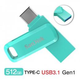 USBメモリー512GB SanDisk USB3.1 Gen1-A/Type-C 両コネクタ搭載Ultra Dual Drive Go R:150MB/s SDDDC3-512G-G46G回転式海外パッケージ