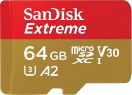 microSDXC 64GB SanDisk サンディスク UHS-I R: up to 160MB/s　W:up to 60MB/s U3 V30 4K A2対応   海外パッケージ