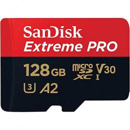 microSDXC 128GB SanDisk  Extreme PRO UHS-I U3 V30 4K A2対応 R:170MB/s W:90MB/s SD変換アダプター付SDSQXCY-128G-GN6MA海外パッケージ