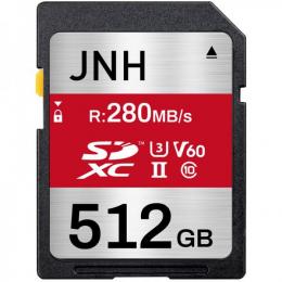 SDXCカード 512GB UHS-II U3 V60 超高速R:280MB/s W:155MB/s JNH Class10 4K Ultra HD動画対応 SDカード メモリーカード 国内正規品5年保証