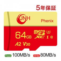 マイクロsdカード microSDXC 64GB JNH R:100MB/s W:80MB/s Class10 UHS-I U3 V30 4K Ultra HD A2対応 国内5年保証 Nintendo Switch/GoPro動作確認済
