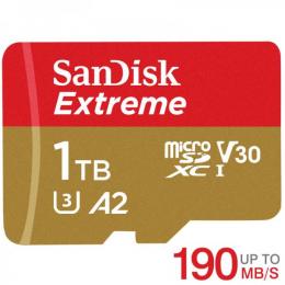 microSDXC 1TB SanDisk UHS-I U3 V30 A2 4K R:190MB/s W:130MB/s SDSQXAV-1T00-GN6MN 海外パッケージ